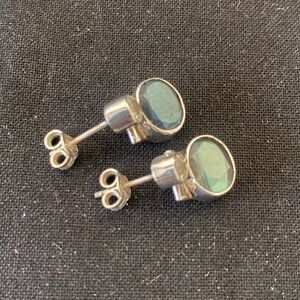 Sterling Silver Earrings w/Blue Gemstones